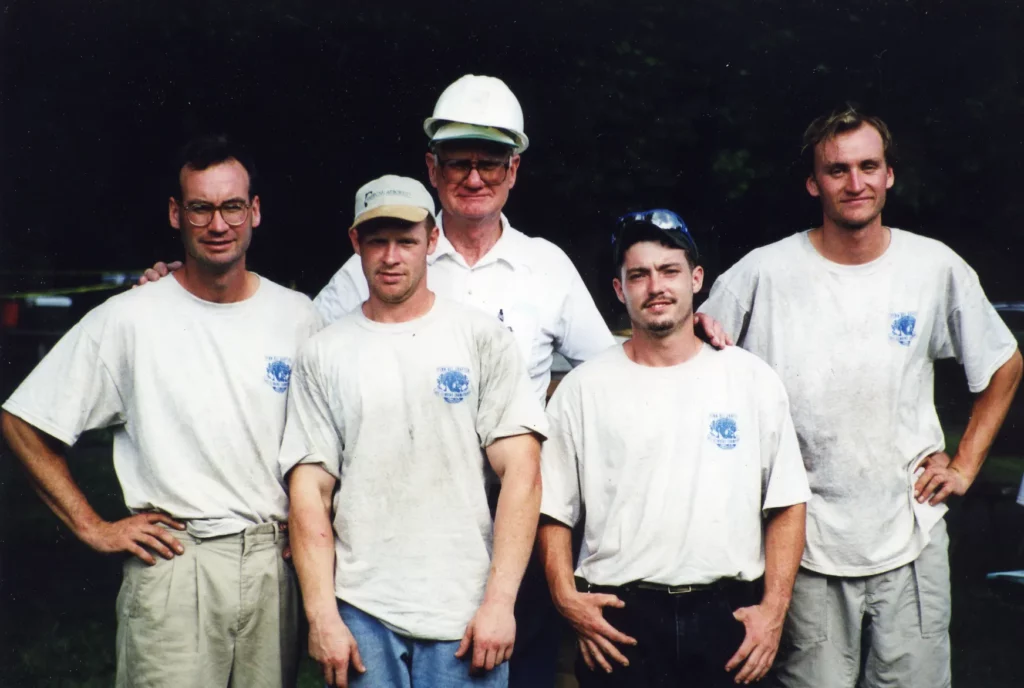 Climbers competing in ISA skills competitions in the 1990’s